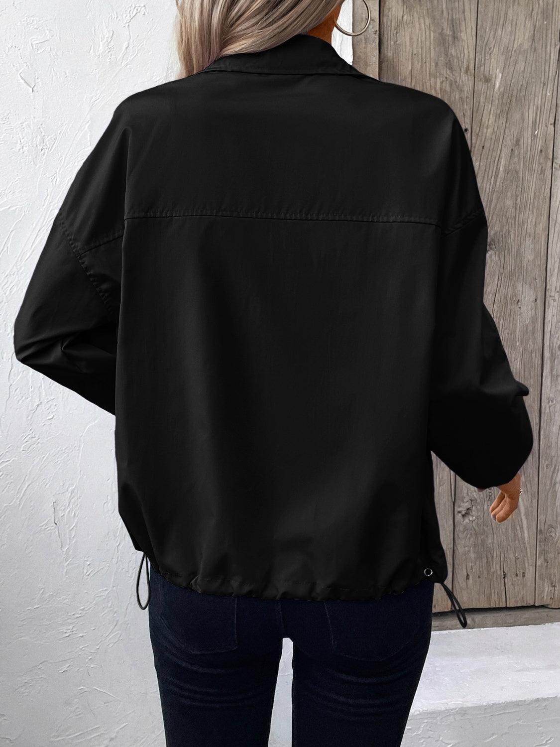 Ivy Lane Pocketed Zip Up Long Sleeve Jacket for Women