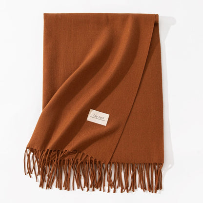 Pure Color Artificial Cashmere Scarf Women&