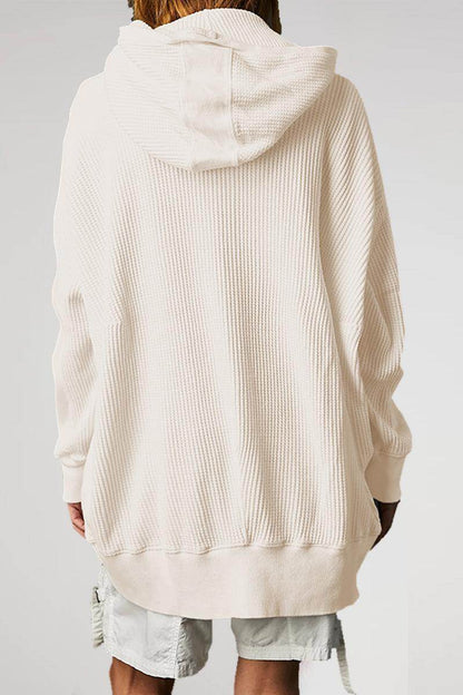 Zip-Up Long Sleeve Jacket with Hood and Pockets for Comfort