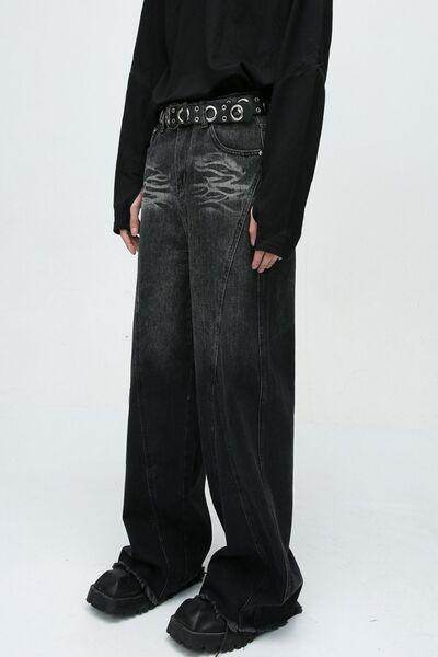Raw Hem Jeans With Pockets For Effortless Style