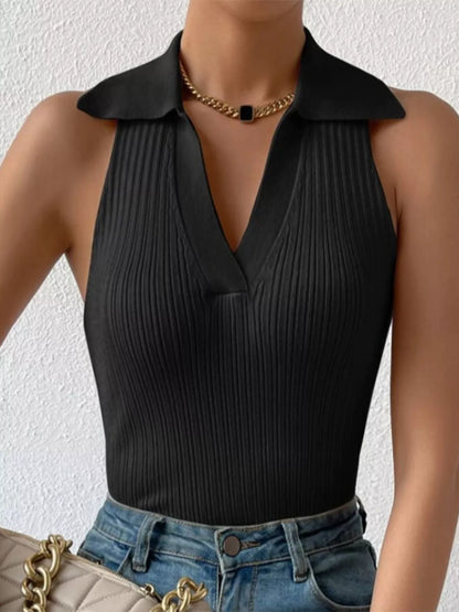 Polo Collar Sleeveless Tank