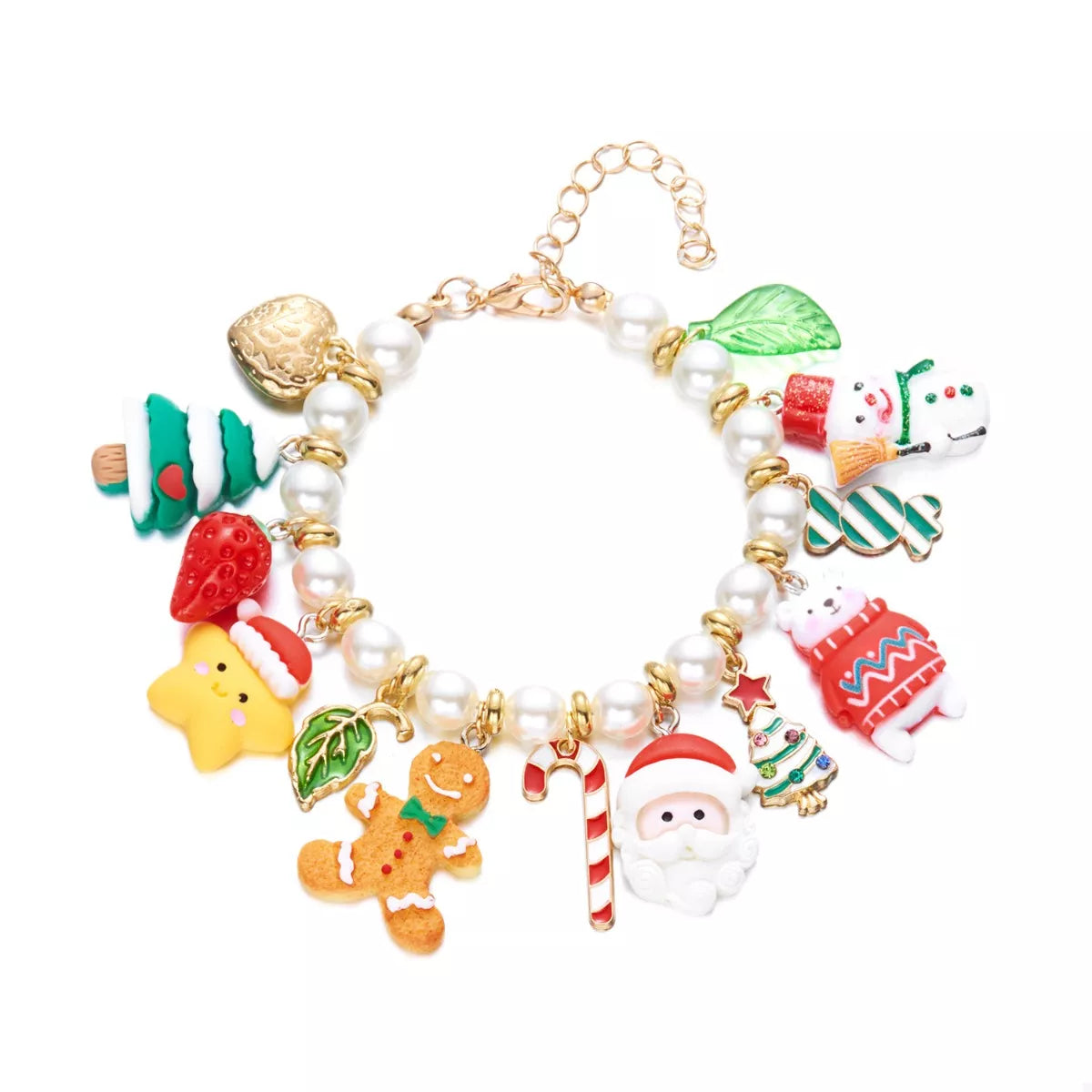 Christmas Charm Pearl Bracelet