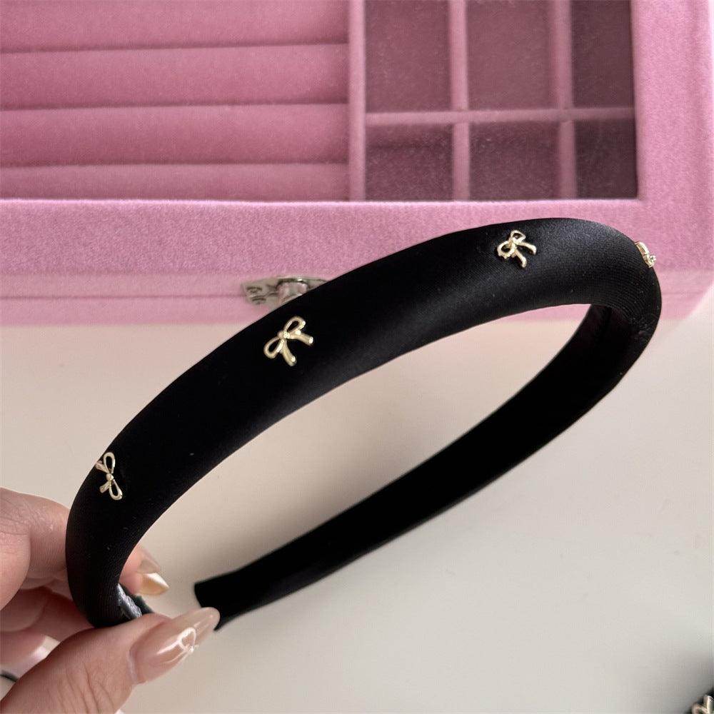 Alloy Bow Trim Headband for Stylish Hair Accessory