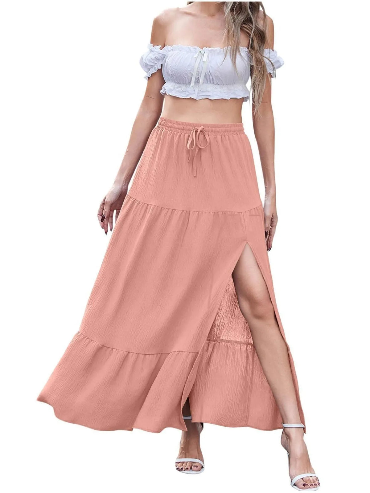 Full Size Slit Maxi Skirt Plus Size