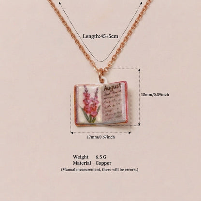 Retro Book Necklace For Women