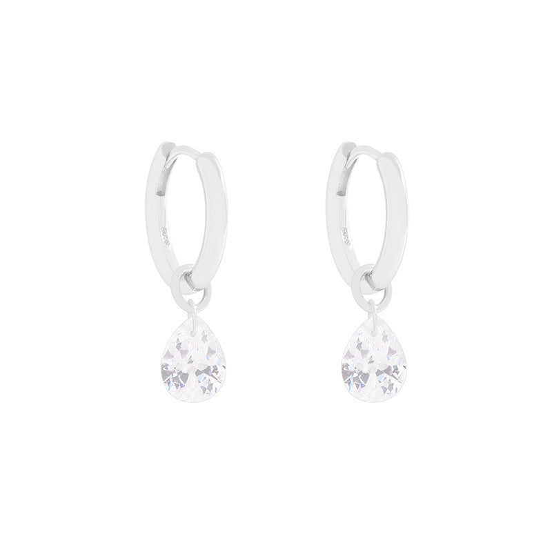 Light Luxury Water Drop Sterling Silver Earrings