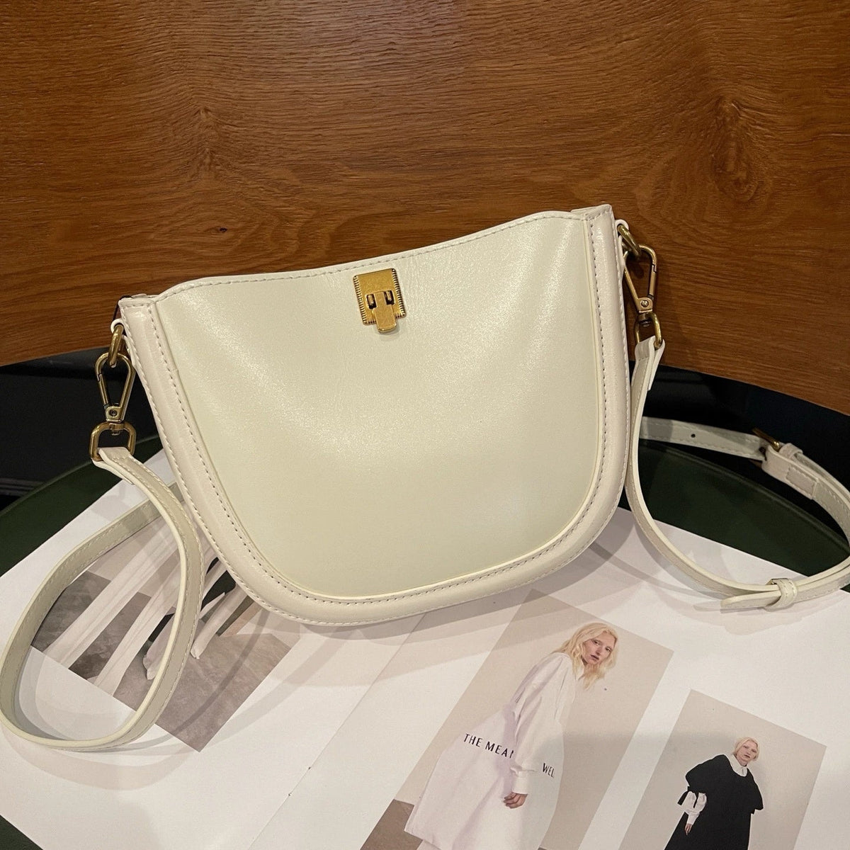 New Genuine Leather Saddle Bag, Versatile Commuter Women&