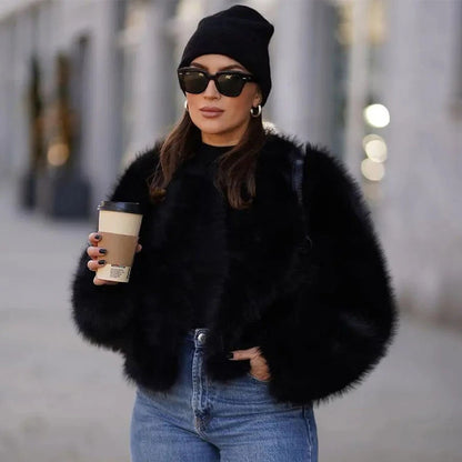 Fur Coat Short Tokas Fur Casual Women&