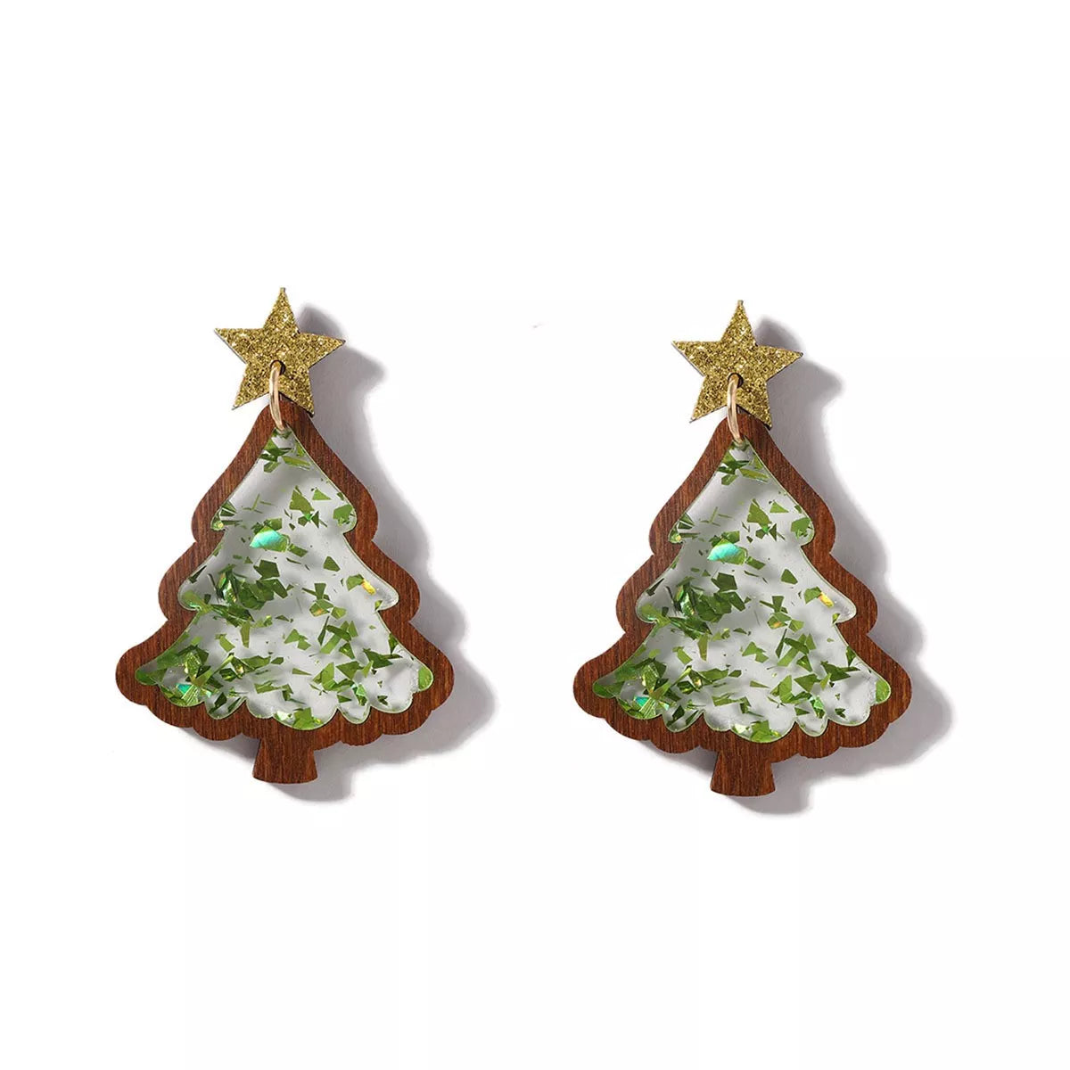 Christmas Tree Star Earrings