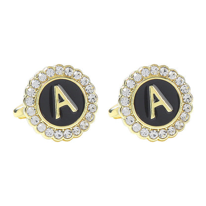 Round Diamond French Cufflinks Men&