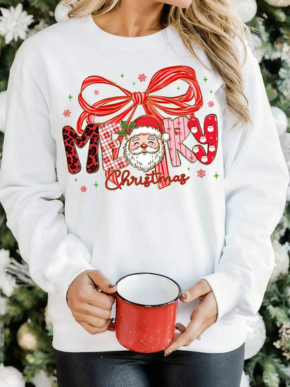 Merry Christmas Graphic Long Sleeve Sweatshirt
