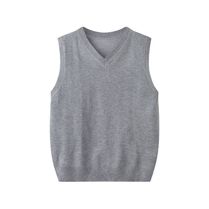 Fashionable V-neck Pullover Knit Vest For Early Spring