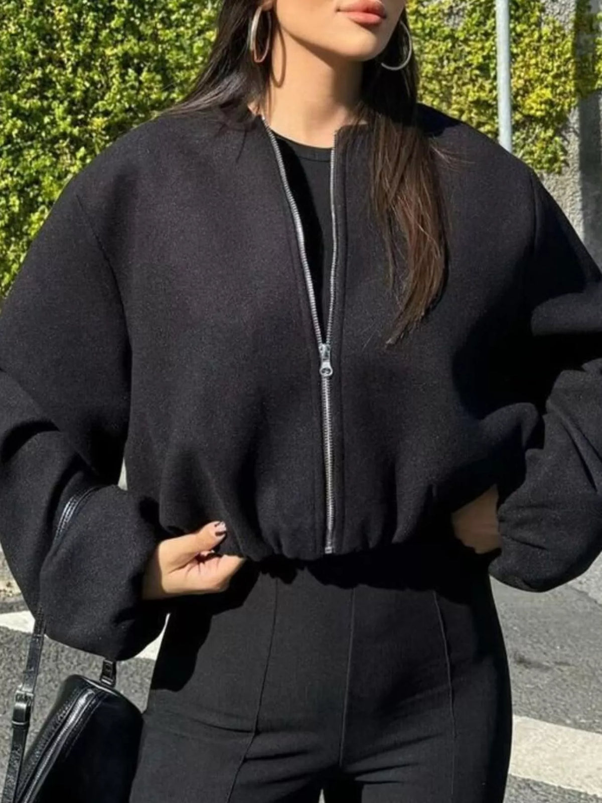 Zip Up Cropped Jacket
