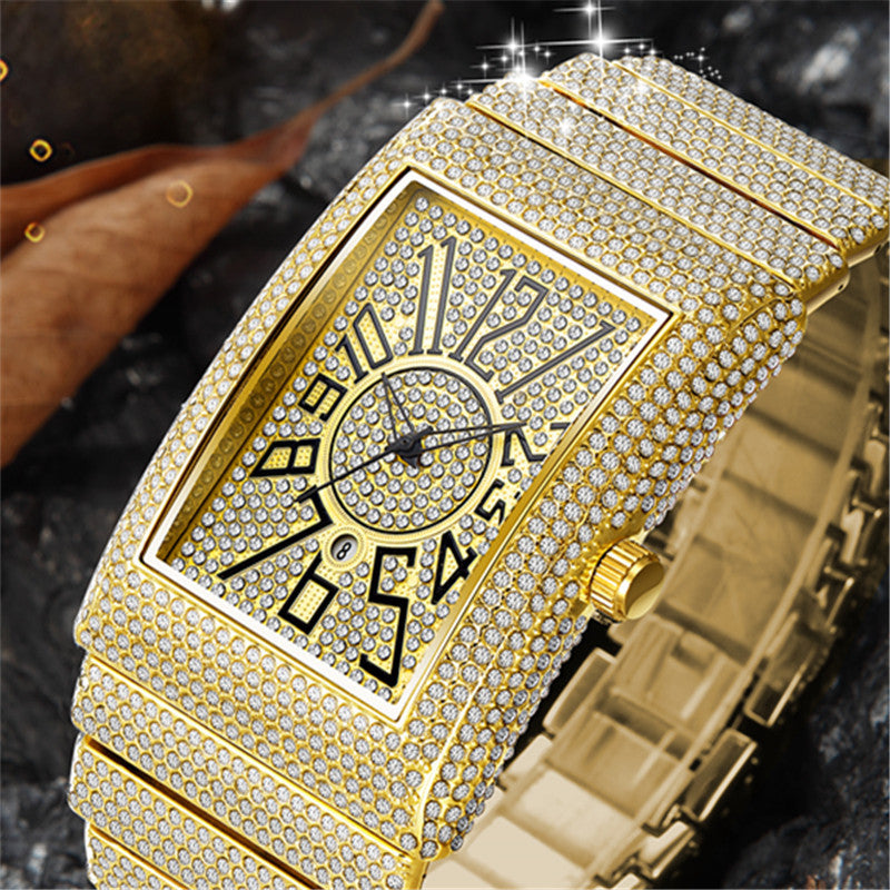 Diamond-embedded Watch Men&
