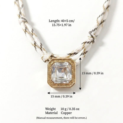 Double-rope Knotted Necklace Layered With A Band