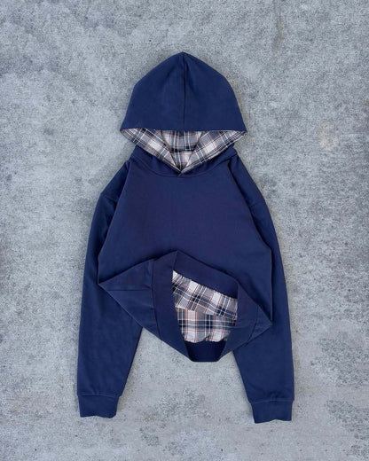 Hip Hop Double-sided Retro Plaid Casual Sweater