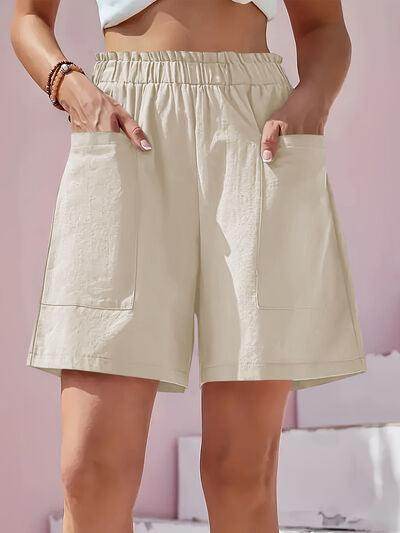 Full Size Pocketed Elastic Waist Shorts for Everyday Comfort