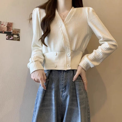 Dropped-shoulder Womens Sweater Fitted Base Layer Top