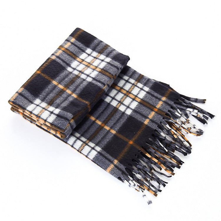 Autumn And Winter Black And White Plaid Plus-sized Thickening Thermal Men&