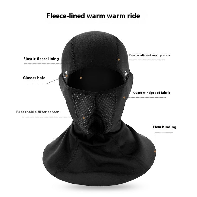Outdoor Cycling Warm Double Layer Fleece-lined Thick Windproof Ski Motorcycle Helmet Lining Cap