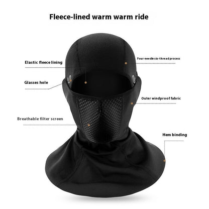 Outdoor Cycling Warm Double Layer Fleece-lined Thick Windproof Ski Motorcycle Helmet Lining Cap