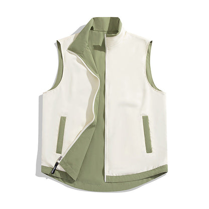 Color-block Reversible Vest Jacket