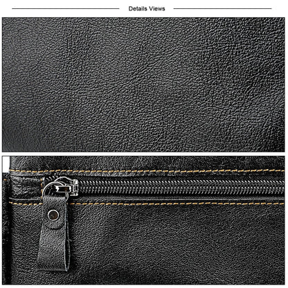Multifunctional Genuine Leather Chest Bag &amp; Waist Bag for Men and Women – Fanny Pack for Travel, Sports, Running, and Holidays with Multiple Pockets