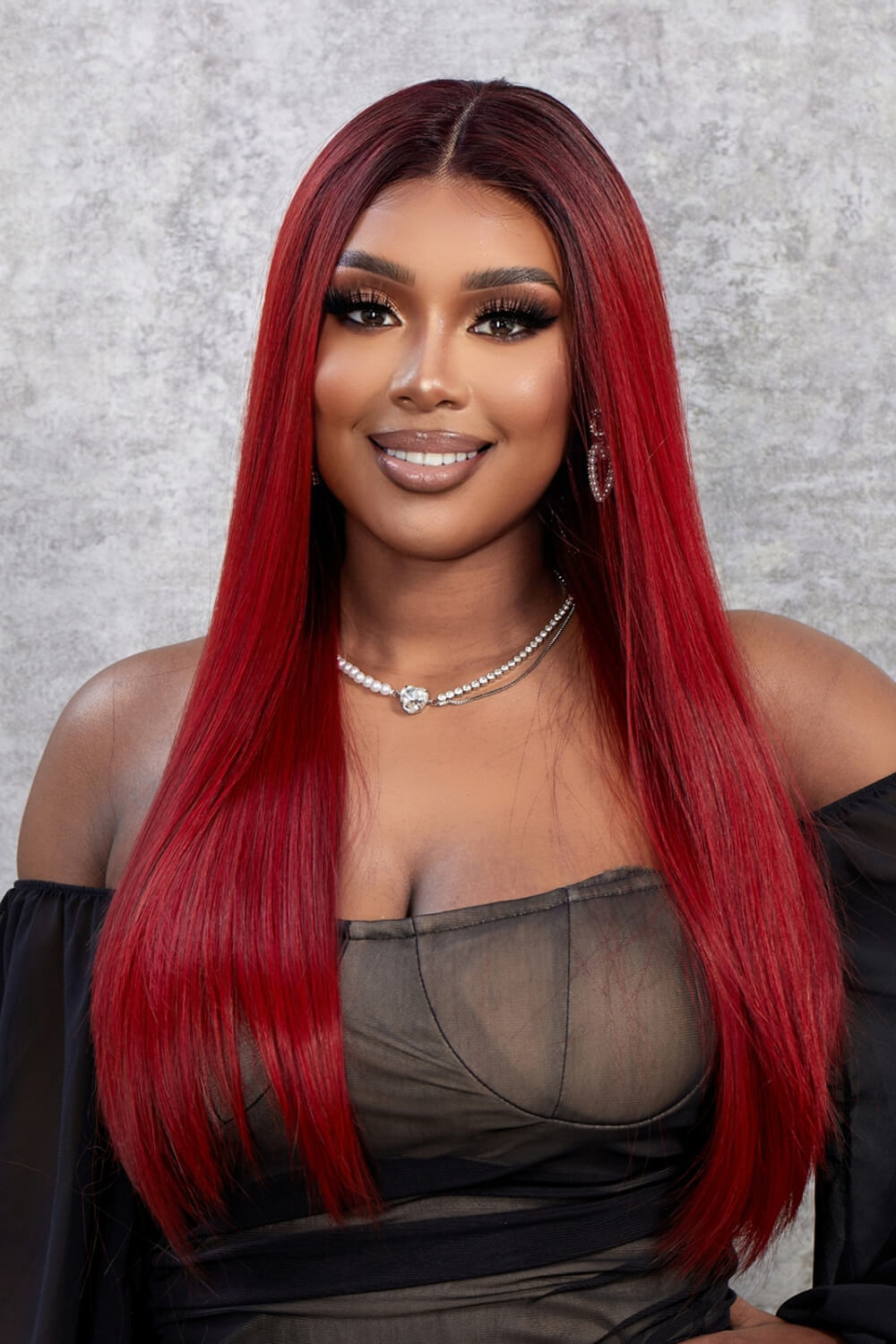 26" Long Straight Lace Front Wig