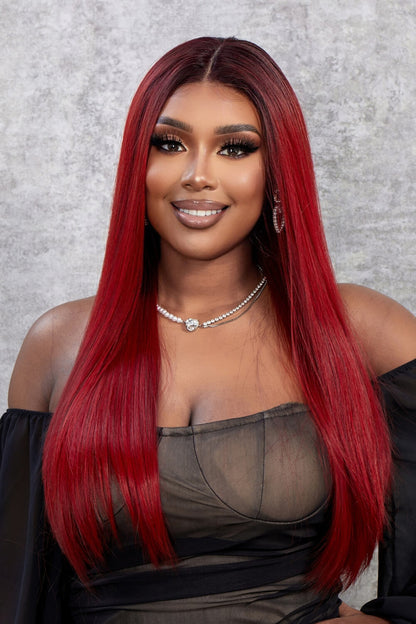 26" Long Straight Lace Front Wig