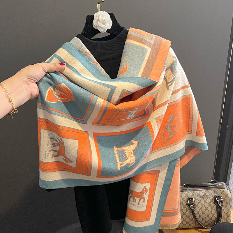 Carriage Artificial Cashmere Scarf Women&