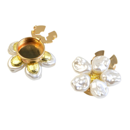 Alloy Pearl Rhinestone Cufflink Buttons