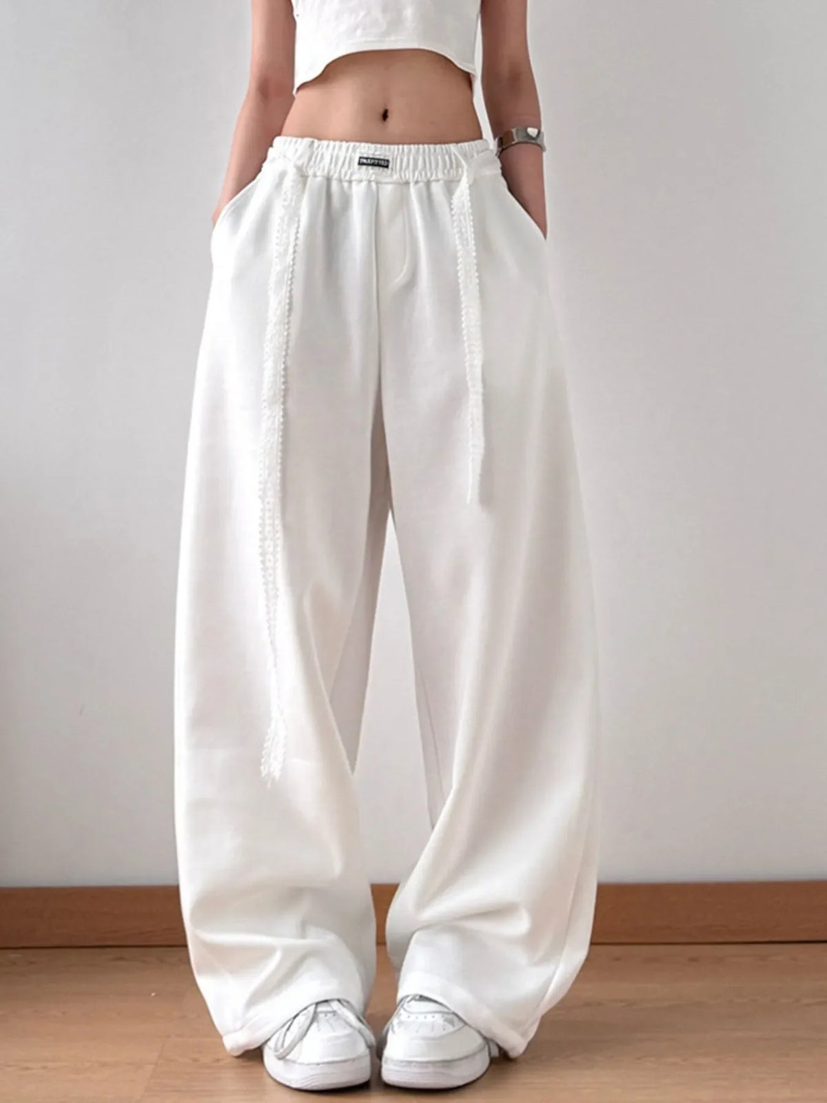 Elastic Waist Wide Leg Pants