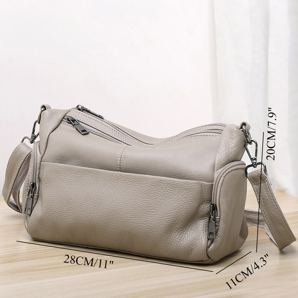Elegant Genuine Leather Shoulder Bag – Stylish Crossbody &amp; Underarm Mommy Bag hobo