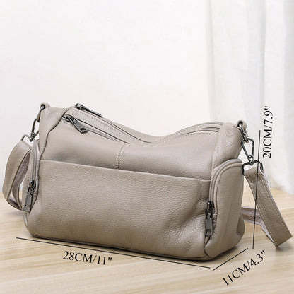 Elegant Genuine Leather Shoulder Bag – Stylish Crossbody &amp; Underarm Mommy Bag hobo