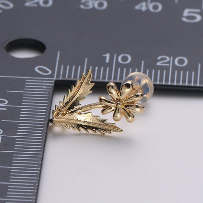 1 Pair Flower Gold Filled Studs  L-016