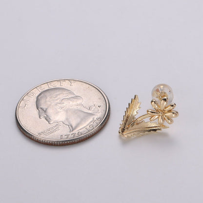 1 Pair Flower Gold Filled Studs  L-016