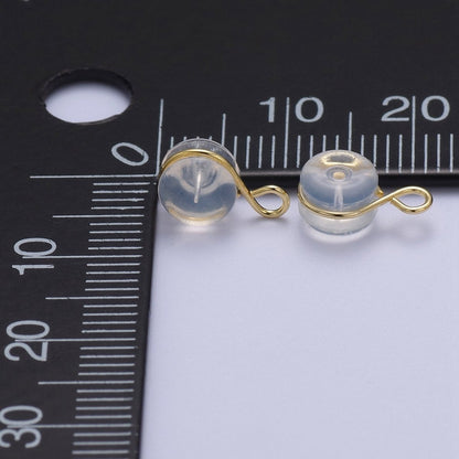 10 pair Soft Silicone Earring Backs for Studs Gold/Silver Rubber Earring Backs with Open Link Hypoallergenic Safety Plastic Earring Back for Jewelry Making K-312