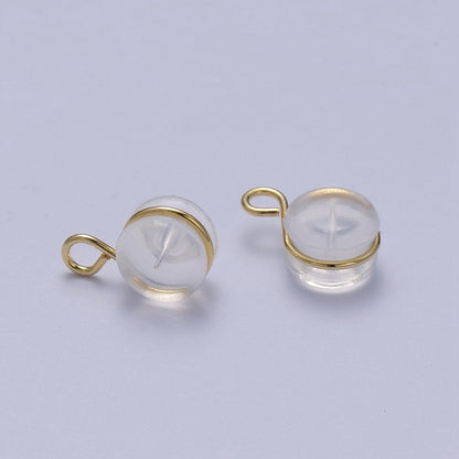 10 pair Soft Silicone Earring Backs for Studs Gold/Silver Rubber Earring Backs with Open Link Hypoallergenic Safety Plastic Earring Back for Jewelry Making K-312