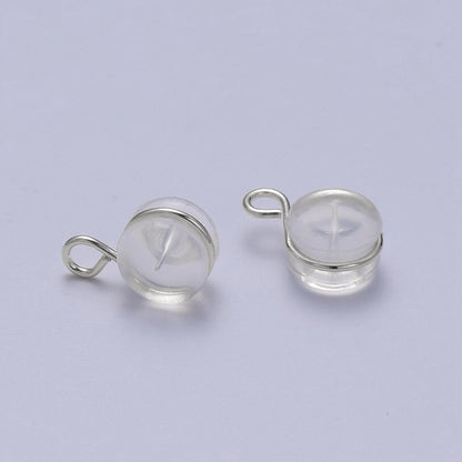 10 pair Soft Silicone Earring Backs for Studs Gold/Silver Rubber Earring Backs with Open Link Hypoallergenic Safety Plastic Earring Back for Jewelry Making K-312