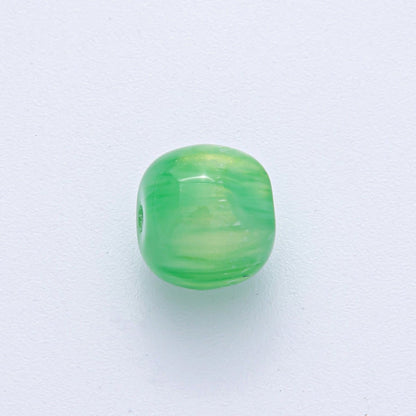 10 pcs 12mm Green, White, Black, Yellow, Purple, Blue, Red, Grey, Pink Glitter Round Resin Bead Set | B584 - B600
