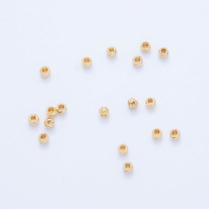 10 PCS 3.3mm Twisted Ribbed Round Bead Set | B735