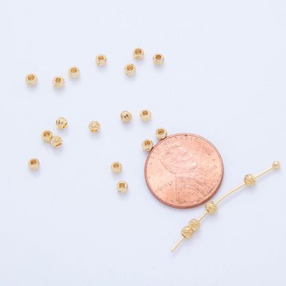 10 PCS 3.3mm Twisted Ribbed Round Bead Set | B735