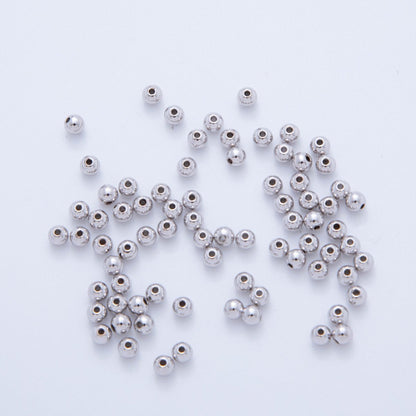 10 Pcs Bag of 3,4,5,6 mm Silver Seamless Round Beads for Jewelry Making Supply B-306