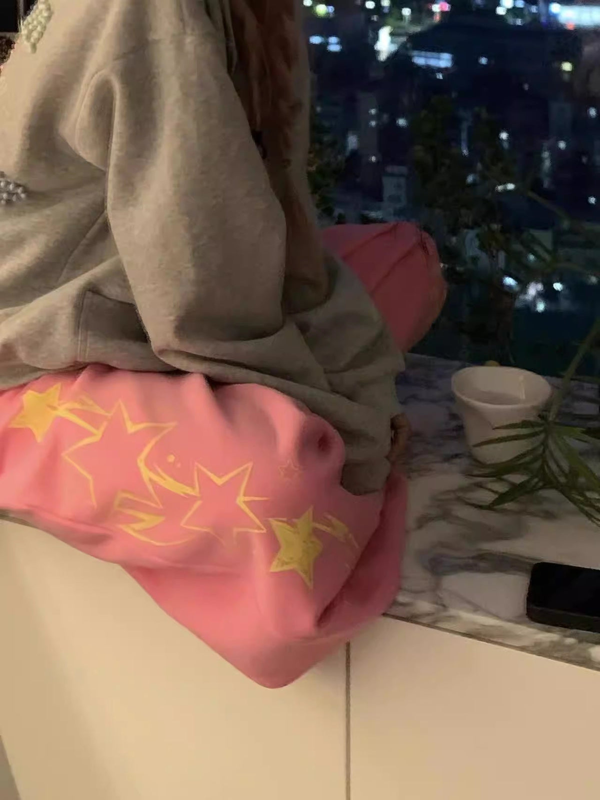 Retro Print Letter Drawstring Casual Pants For Women