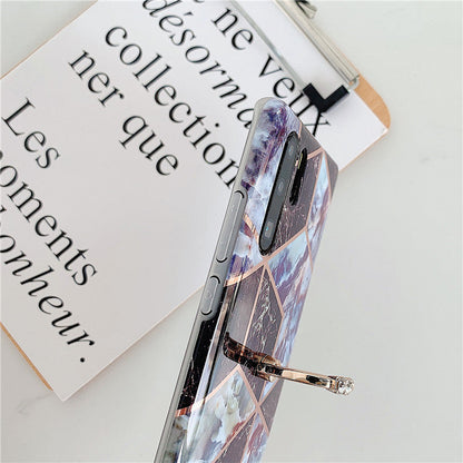 Electroplating mosaic marble ring phone case
