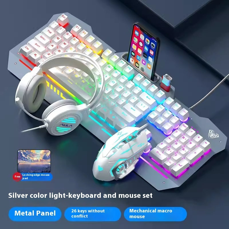 Mechanical Feeling Wired Key Mouse Headset Bundle