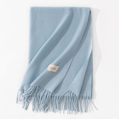 Pure Color Artificial Cashmere Scarf Women&