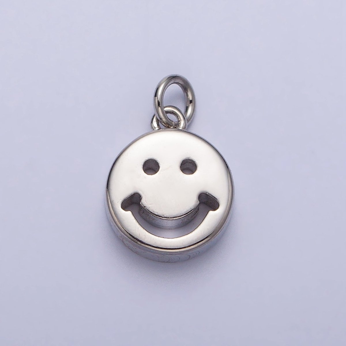 10.5mm Mini Smiley Face Emoji Round Add-On Charm in Gold &amp; Silver | AC225 AC298