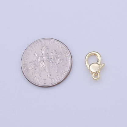 10.6mm Rounded Gold Lobster Clasps Closure Jewelry Making Supply | K-273