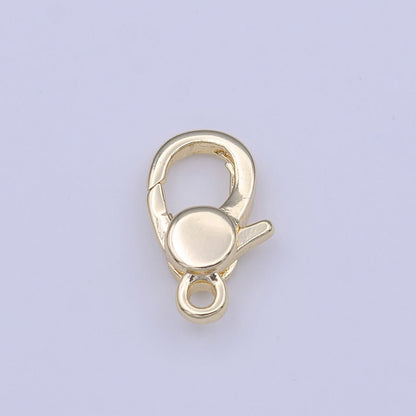 10.6mm Rounded Gold Lobster Clasps Closure Jewelry Making Supply | K-273